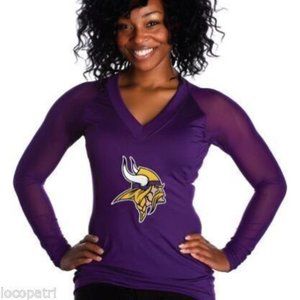 All Sport Couture NFL Womens Minnesota Vikings Wildkat Shirt New